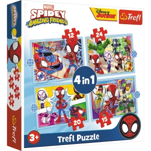 Puzzle - 4w1 (12, 15, 20, 24) - Ekipa Spiday`a - Trefl 34611