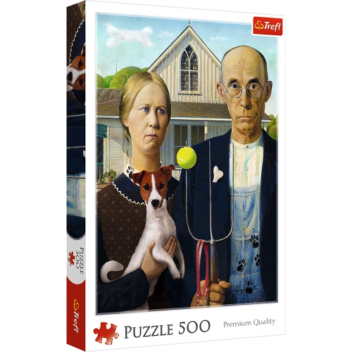 Puzzle - 500 - American Gothic: Psia Edycja - Trefl 37526