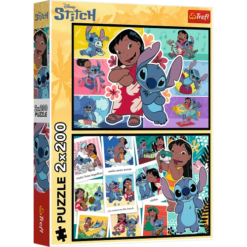 Puzzle - 2x200 - Wesołe życie Stitcha - Disney Lilo and Stitch - Trefl 13334