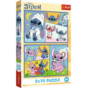 Puzzle - 2x70 - Ze Stitchem nie ma nudy - Disney Lilo i Stitch - Trefl 34444