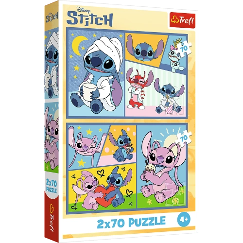 Puzzle - 2x70 - Ze Stitchem nie ma nudy - Disney Lilo i Stitch - Trefl 34444