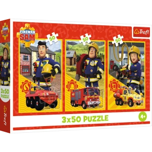 Puzzle - 3x50 - Ekipa z remizy - Strażak Sam - Trefl 34880