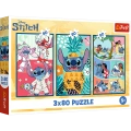 Puzzle - 3x80 - Świat Stitcha - Trefl 34885