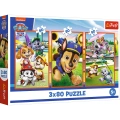 Puzzle - 3x80 - Psia zgraja - Psi Patrol - Trefl 34886