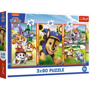 Puzzle - 3x80 - Psia zgraja - Psi Patrol - Trefl 34886