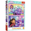Puzzle - 2x24 - Zabawy z Gabby - Koci Domek Gabi - Trefl 34433