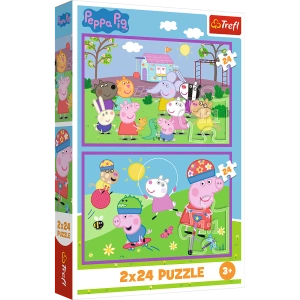 Puzzle - 2x24 - Peppa na placu zabaw - Świnka Peppa - Trefl  34435
