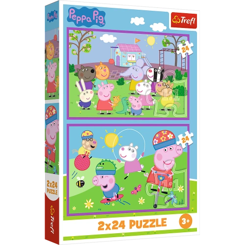 Puzzle - 2x24 - Peppa na placu zabaw - Świnka Peppa - Trefl  34435