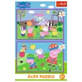Puzzle - 2x24 - Peppa na placu zabaw - Świnka Peppa - Trefl  34435