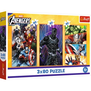 Puzzle - 3x80 - Dni pełne akcji - Disney Marvel The Avengers - Trefl 34883