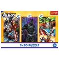 Puzzle - 3x80 - Dni pełne akcji - Disney Marvel The Avengers - Trefl 34883