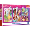Puzzle - 3x80 - Księżniczki przyjaciółki - Disney Princess - Trefl 34884