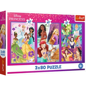 Puzzle - 3x80 - Księżniczki przyjaciółki - Disney Princess - Trefl 34884