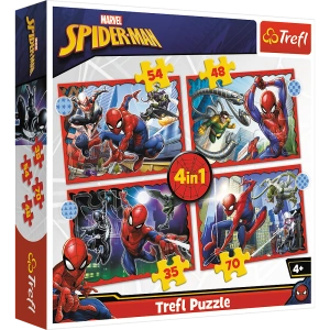 Puzzle - 4w1 (35, 48, 54, 70) - Bohaterski Spider-Man - Trefl 34384