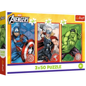 Puzzle - 3x50 - Twój bohater - Disney Marvel The Avengers - Trefl 34891