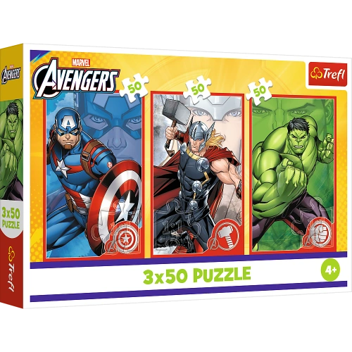 Puzzle - 3x50 - Twój bohater - Disney Marvel The Avengers - Trefl 34891