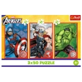 Puzzle - 3x50 - Twój bohater - Disney Marvel The Avengers - Trefl 34891