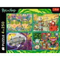 Puzzle - 4x250 - Zakręcony świat Ricka i Morty`ego - Warner Rick and Morty - Trefl 13338