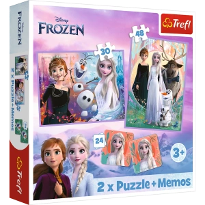 Puzzle + MEMOS - 2w1 (30,48) - Księżniczki w swojej krainie - Disney Kraina Lodu - Trefl 93335