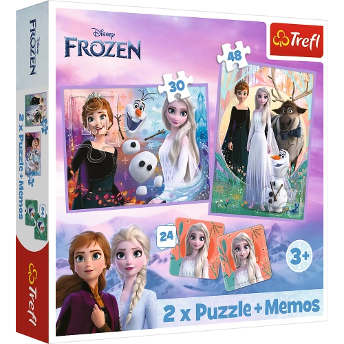 Puzzle + MEMOS - 2w1 (30,48) - Księżniczki w swojej krainie - Disney Kraina Lodu - Trefl 93335