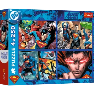 Puzzle - 4x250 - Odwaga Supermana - Warner Superman - Trefl 13340