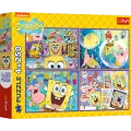 Puzzle - 4x250 - Szalony świat Sponge Boba - Trefl 13342