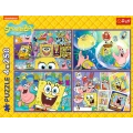 Puzzle - 4x250 - Szalony świat Sponge Boba - Trefl 13342