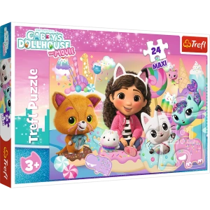 Puzzle - 24 Maxi - Koci Świat Gabby - Koci Domek Gabi - Trefl 14381