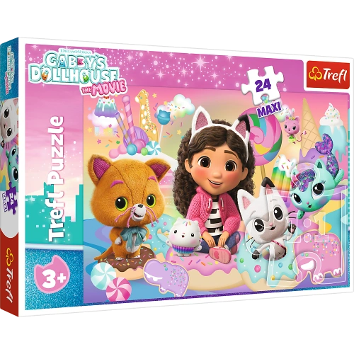Puzzle - 24 Maxi - Koci Świat Gabby - Koci Domek Gabi - Trefl 14381