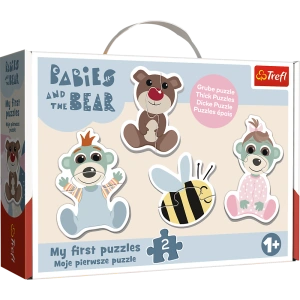 Puzzle - Baby Classic - Przyjacielskie Bobaski - Bobaski i Miś - Trefl 36139
