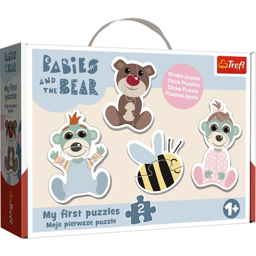 Puzzle - Baby Classic - Przyjacielskie Bobaski - Bobaski i Miś - Trefl 36139