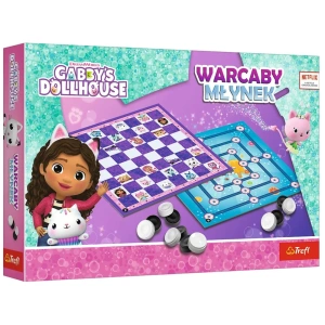 Gra planszowa Warcaby i Młynek Koci Domek Gabi Trefl 02800