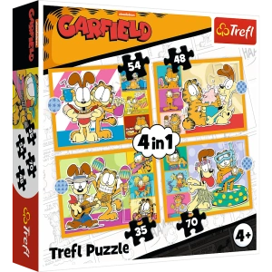 Puzzle - 4w1 (35, 48, 54, 70) - Garfield Kocha lazanię - Trefl 34673