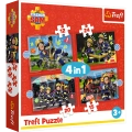 Puzzle - 4w1 (12, 15, 20, 24) - Przygody strażaka Sama - Strażak Sam - Trefl 34632