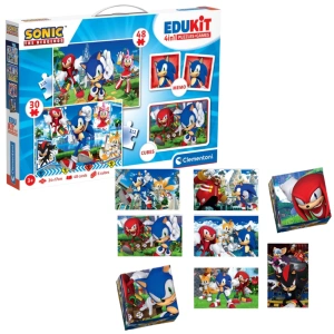 Zestaw edukacyjny Sonic Clementoni – puzzle, memo i kostki