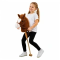 Hobby Horse Koń Na Kiju Głowa Konia Dźwięki Galopu Rżenia Brązowy 100 cm