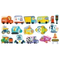 Puzzle Magnetyczne Pojazdy Nauka Środków Transportu Zestaw 30 el.