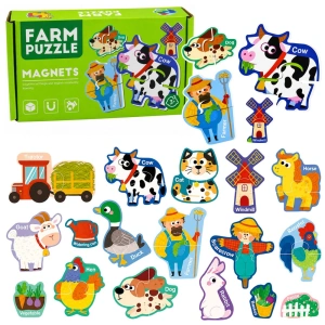 Puzzle magnetyczne Farma – zwierzęta domowe, 30 elementów