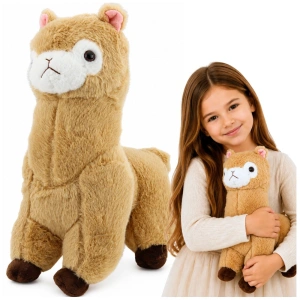 Pluszowa Alpaka Lama Maskotka Przytulanka Miękkie Futerko Kremowa 38 cm