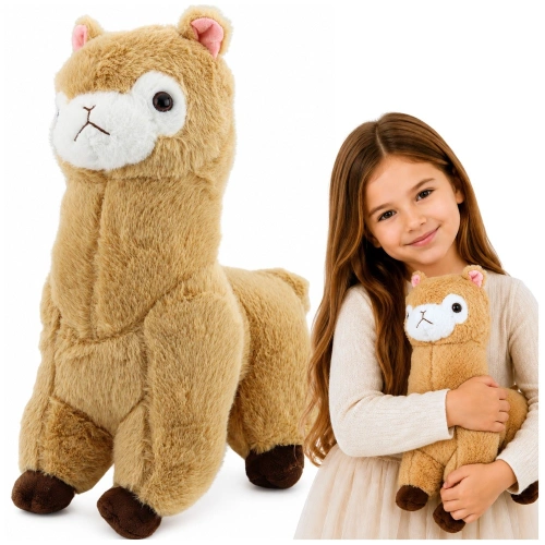 Pluszowa Alpaka Lama Maskotka Przytulanka Miękkie Futerko Kremowa 38 cm