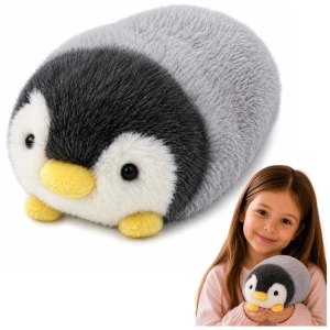Pluszowy Pingwin Maskotka Miękka Przytulanka Biało-Szary 16 cm