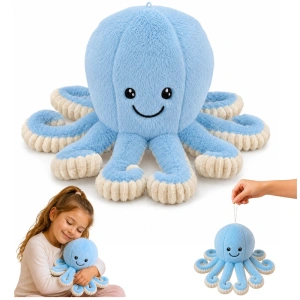 Pluszowa ośmiornica maskotka ze sprężystymi mackami niebieska 30 cm