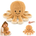 Pluszowa Ośmiornica Maskotka Przytulanka Sprężyste Macki Beżowa 30 cm