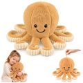 Pluszowa Ośmiornica Maskotka Przytulanka Sprężyste Macki Beżowa 50 cm
