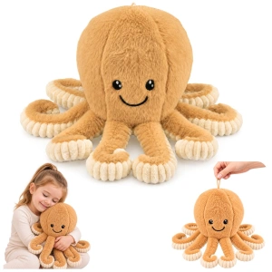 Pluszowa Ośmiornica Maskotka Przytulanka Sprężyste Macki Beżowa 50 cm