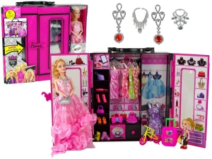 Lalka 29 cm z różową garderobą i 30 dodatkami Lean Toys
