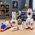 Zestaw Kosmiczny Rakiety Wahadłowiec Moduł Astronauci Światła Dźwięki