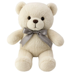 Pluszowa Maskotka Przytulanka Miś Z Kokardą Happy Every Day Biały 55cm