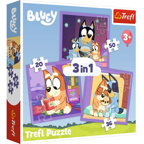Puzzle - 3w1 (20, 36, 50) - Poznaj Bluey - Trefl 34895