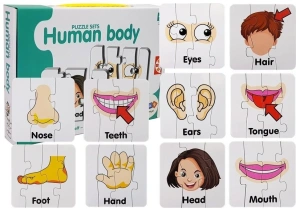 Puzzle Edukacyjne Układanka Części Ciała 10 Połączeń  Angielski
